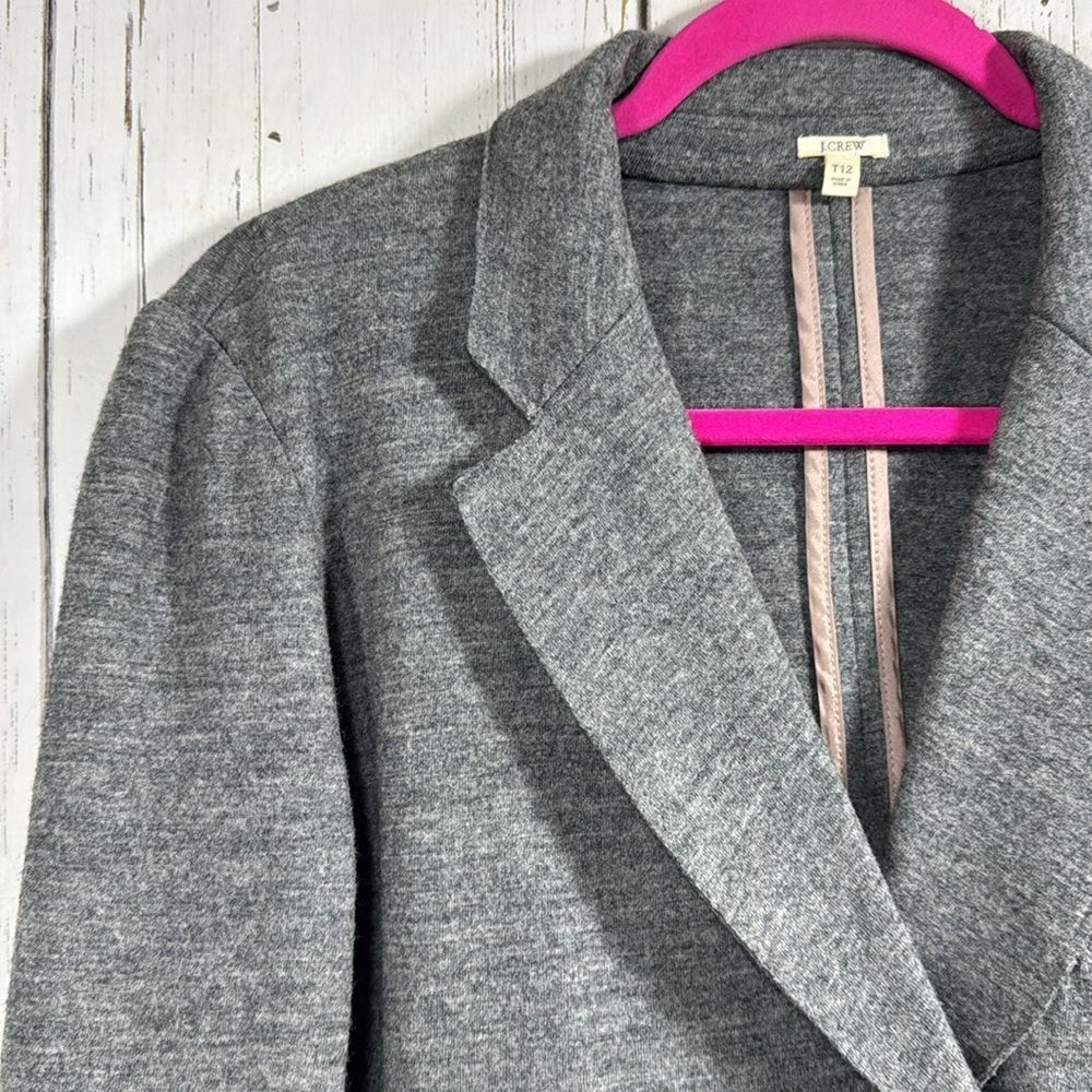 J.Crew Wool Blazer Jacket Gray Double Breasted Classic Workwear Minimalist - Picture 3 of 16